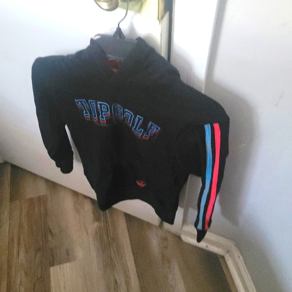 Black Hoodie with Colorful Stripes